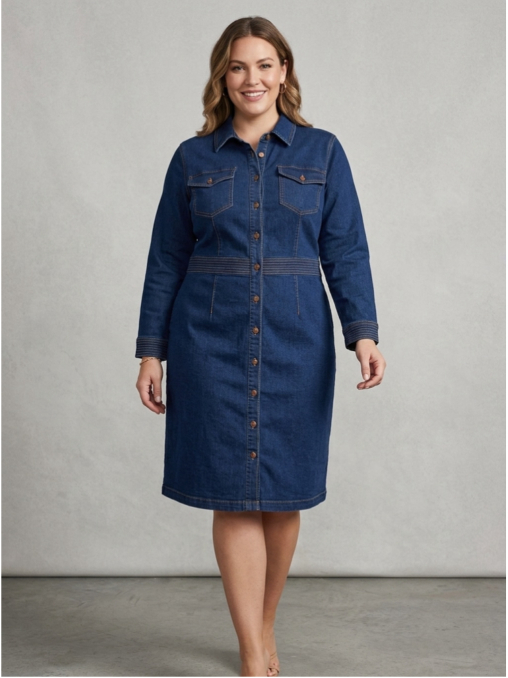 Premium Denim Shirt Dress Utility Western Boho Midi Maxi NWT Plus Size 2X